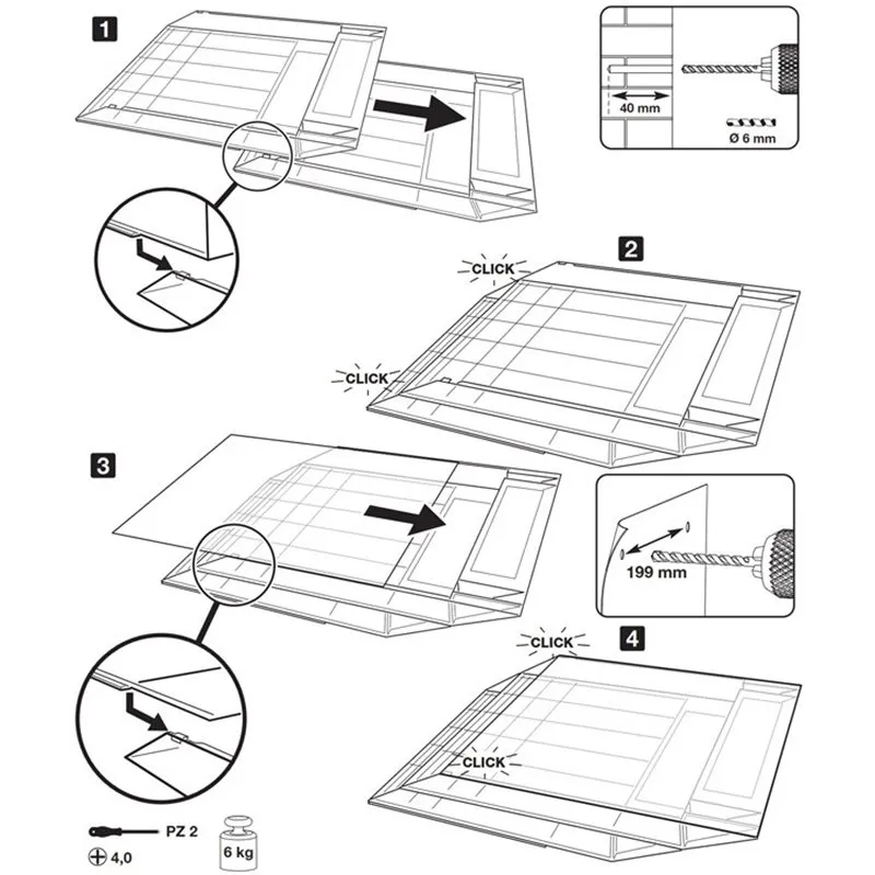 Présentoir mural de documents - FLEXIBOXX 6 - A4 - paysage - transparent